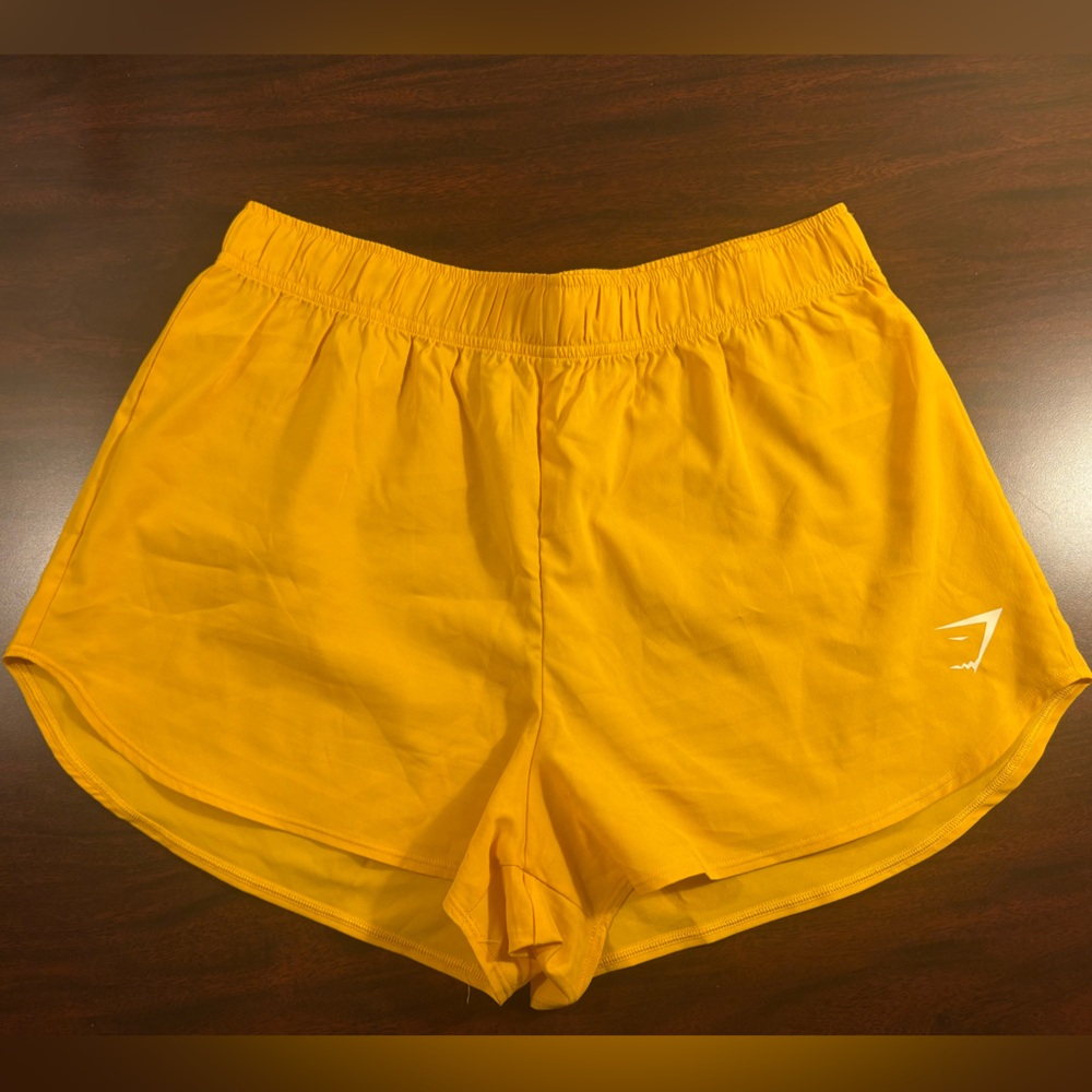Women’s GYMSHARK shorts; yellow; size small; like new